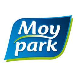Moy Park Logo of a blue and green leaf on white background