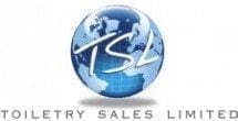 Toiletry Sales Limited logo with blue world globe on white background