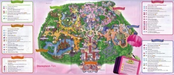 Colorful illustration of Disneyland Paris Map