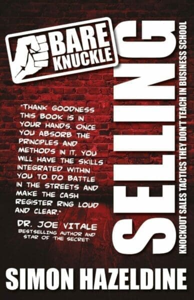 Book cover Bare Knuckle Selling by Simon Hazeldine self-hep books for trainers