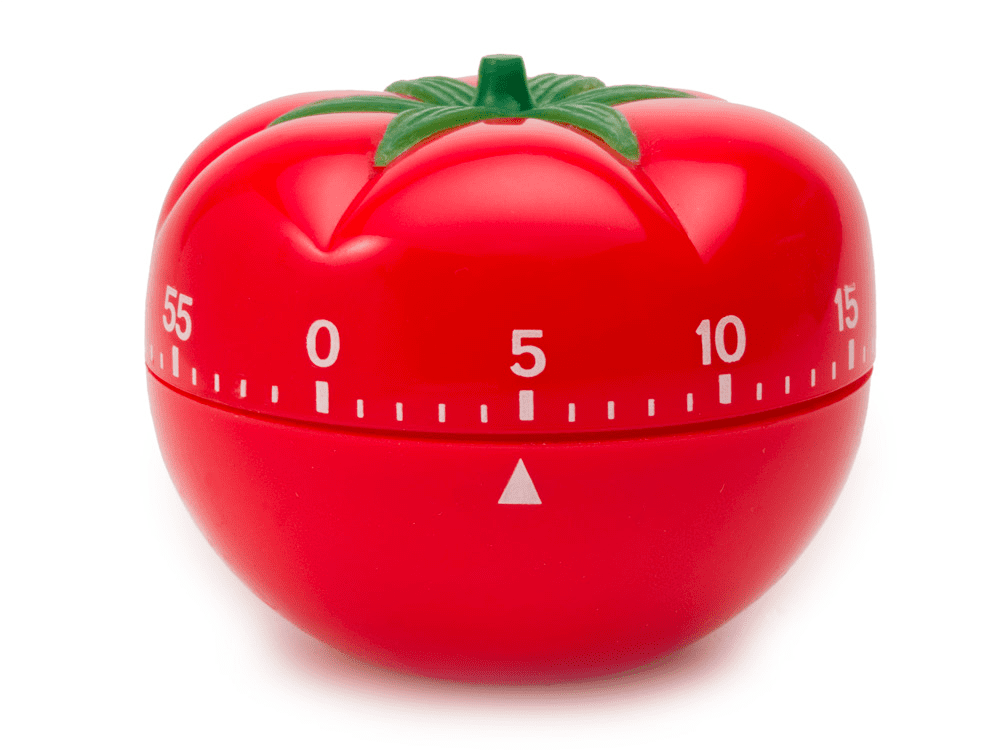 Red tomato styled timer on white background
