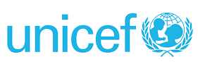 Blue Unicef logo on whit background