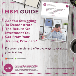 MBM ad banner for guide to get return on investment from your training provider