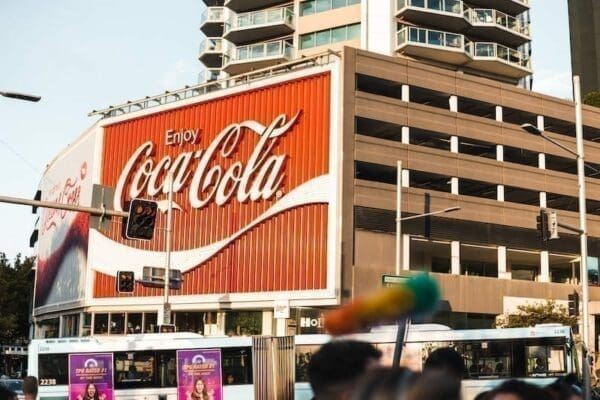 Coca-Cola sign Large Coca-Cola signage on a building