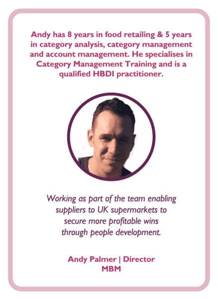 Category management coaching card Andy Palmer
