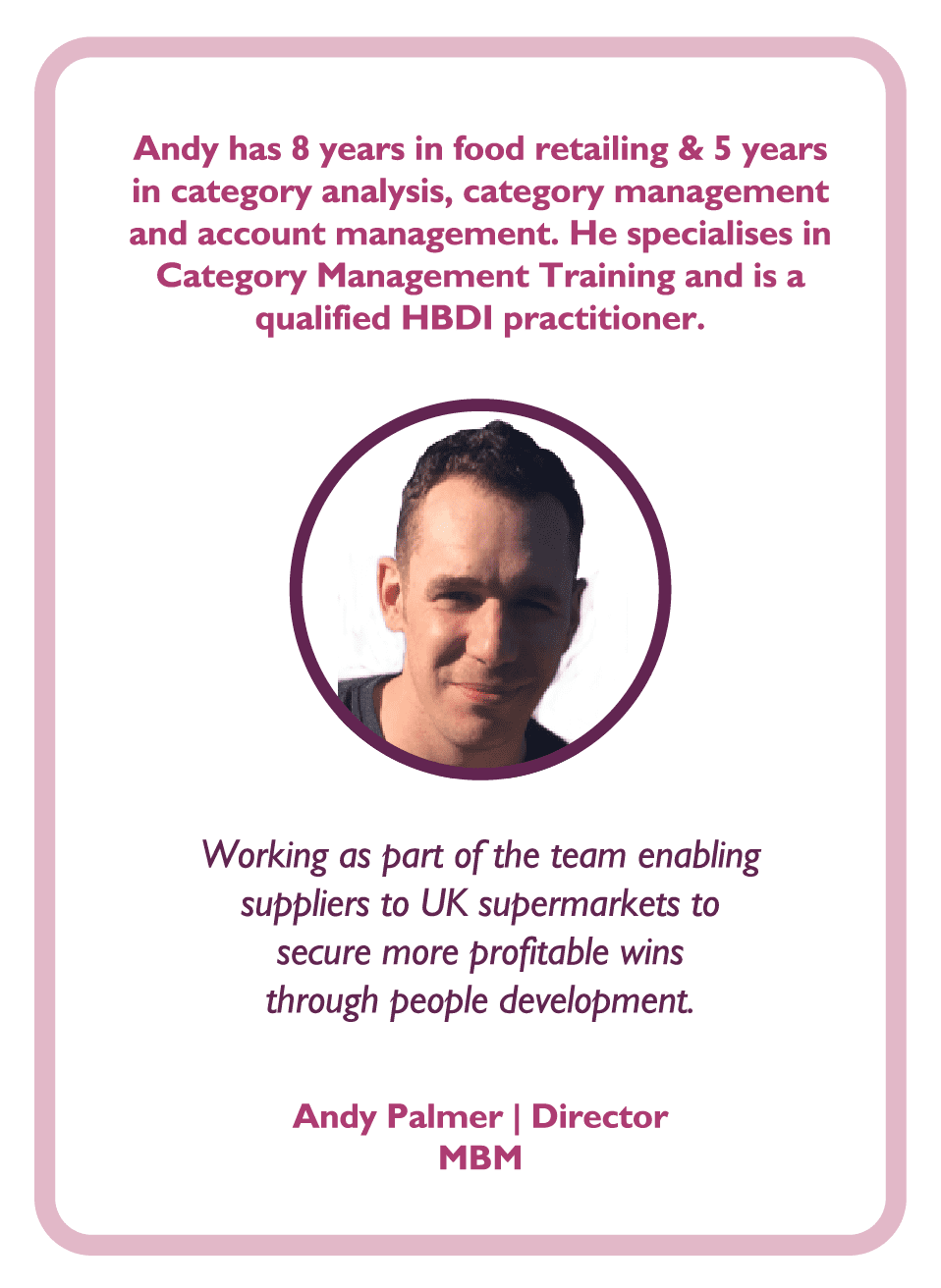 Category management coaching card Andy Palmer