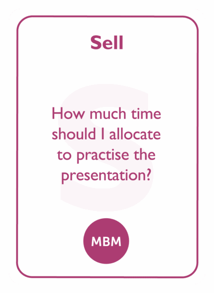 Negotiation coaching card titled Sell