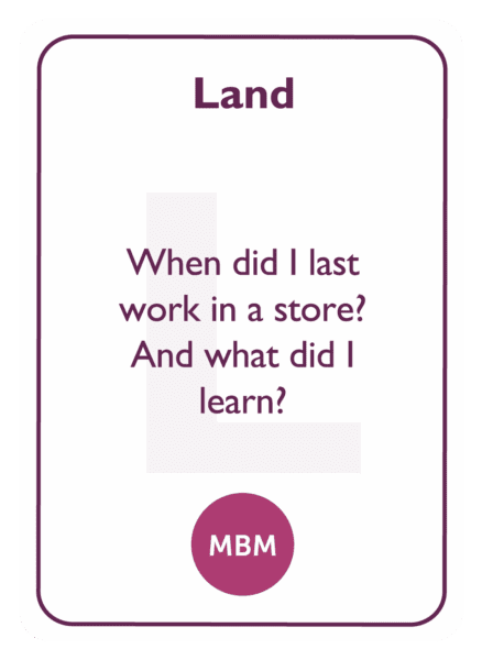 Negotiation coaching card titled Land