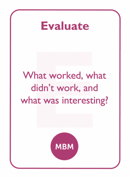Negotiation coaching card titled Evaluate