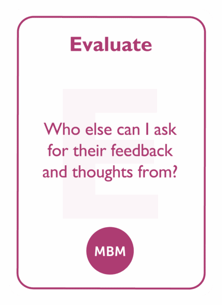Negotiation coaching card titled Evaluate