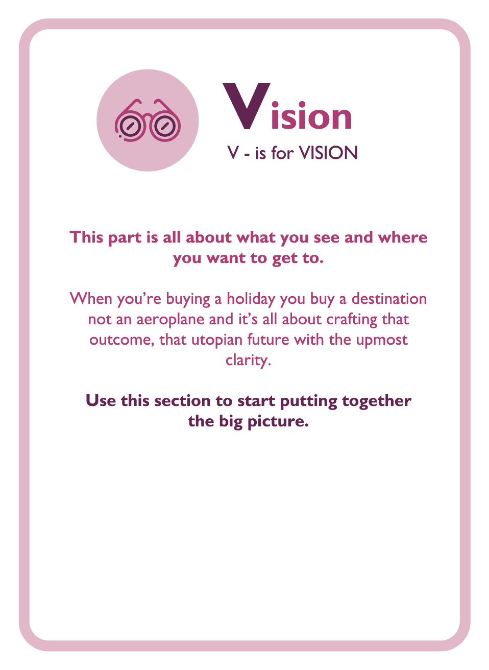 Coaching card titled Vision