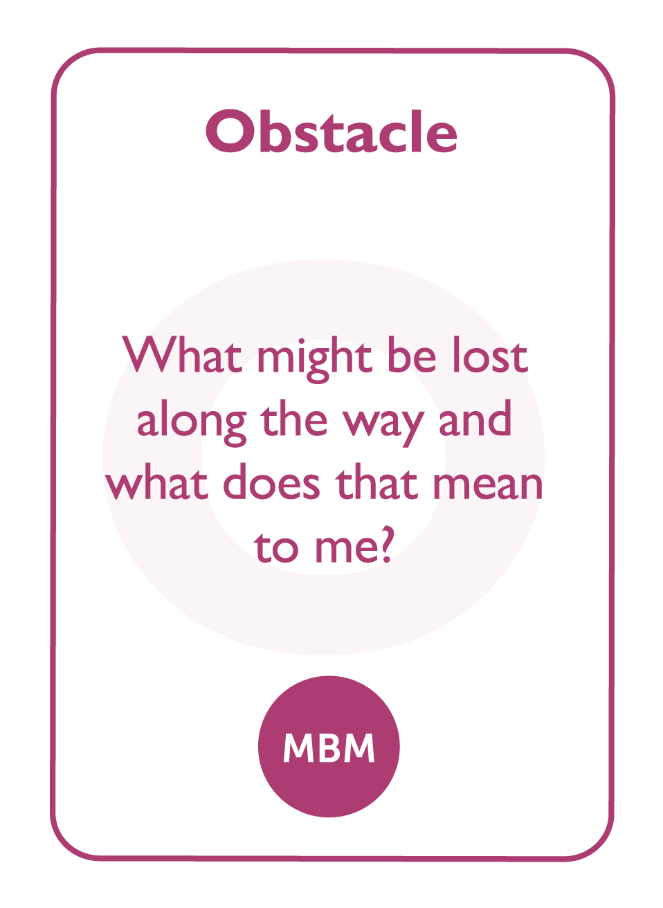 Coaching card titled Obstacle