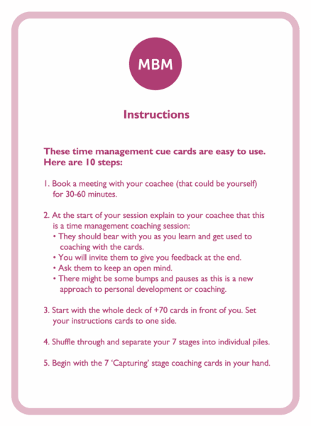 Coaching cards instructions card