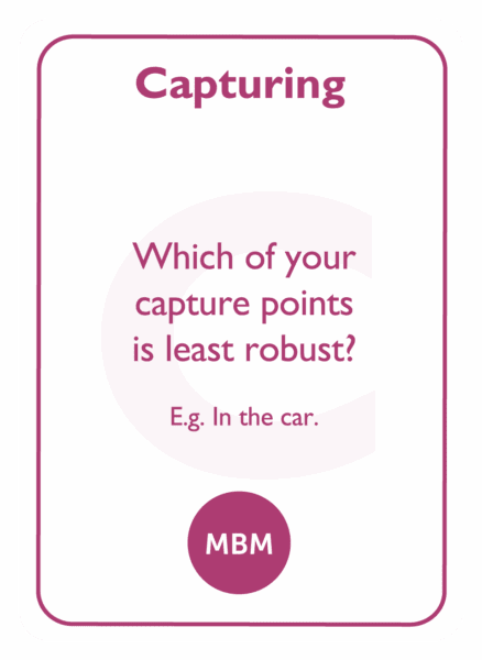 Coaching card titled Capturing