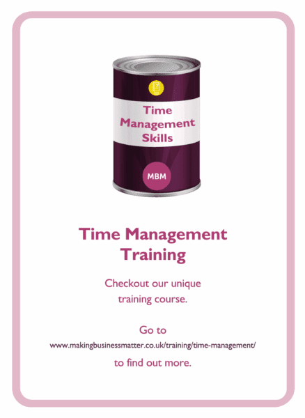 Coaching card with time management tin