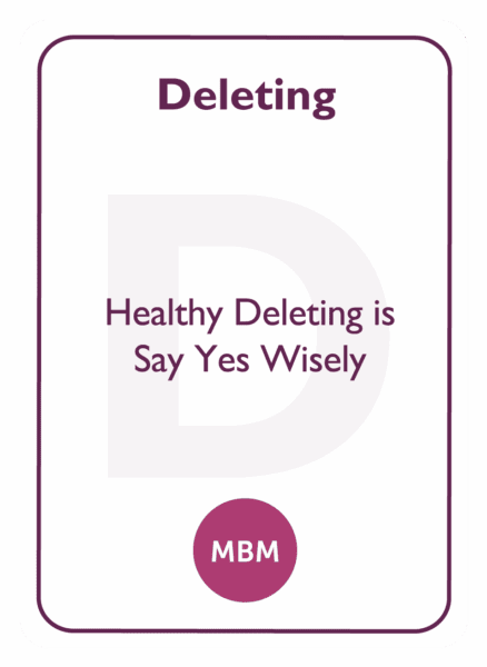 Coaching card titled Deleting
