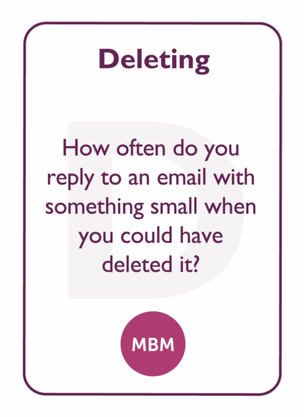 Coaching card titled Deleting