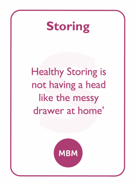 Coaching card titled Storing