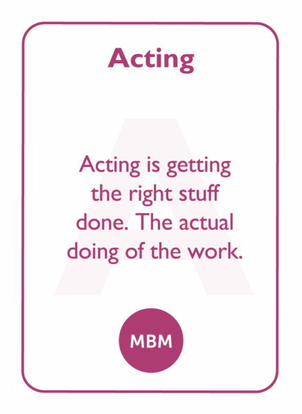 Coaching card titled Acting