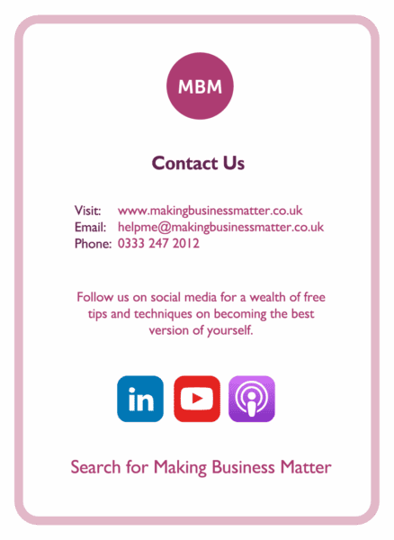 Coaching card titled contact us
