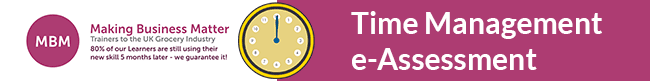 Time Management e-assessment MBM banner advertising Time Management e-assessment