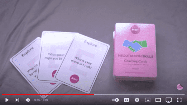 Screenshot of MBM video on Negotiation coaching cards