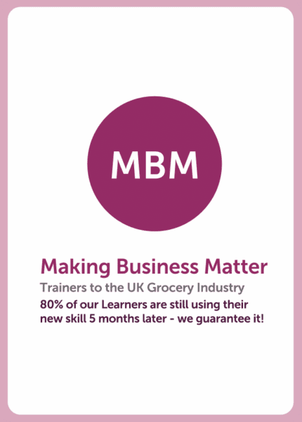 Negotiation skills coaching card with MBM brand