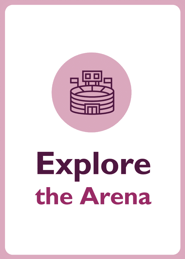 Negotiation skills coaching card titled Explore the arena
