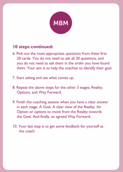 New Manager coaching card titled 10 Steps