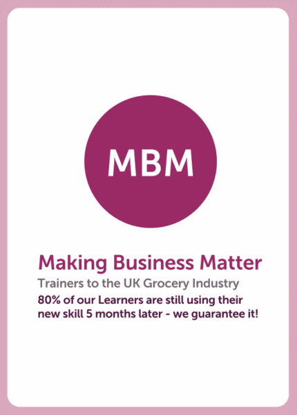 MBM Coaching card titled MBM with purple circle