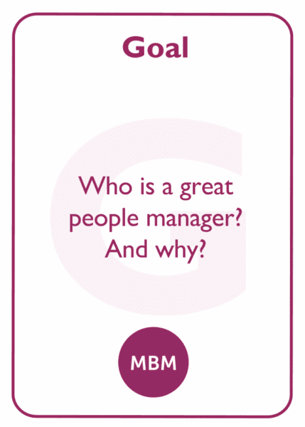 New Manager coaching card titled Goal
