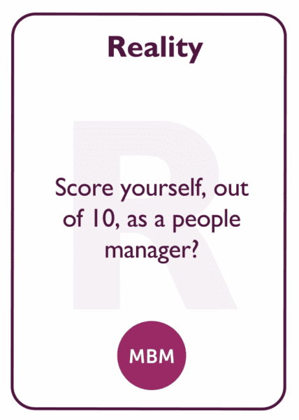 New Manager coaching card titled Reality