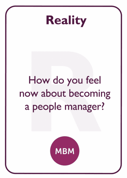 New Manager coaching card titled Reality