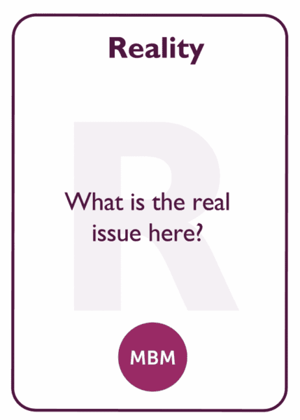 New Manager coaching card titled Reality