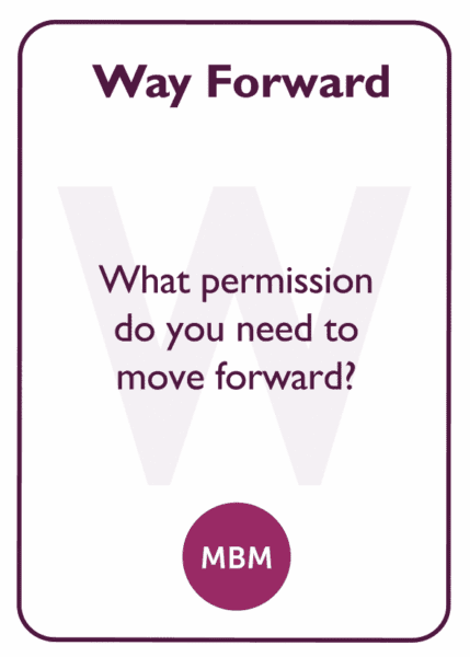 New Manager coaching card titled Way Forward