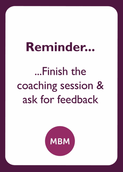 New Manager coaching card titled Reminder