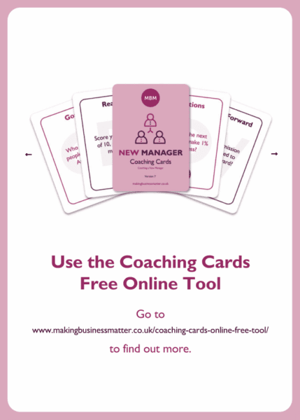New Manager coaching card titled Free Online Tool