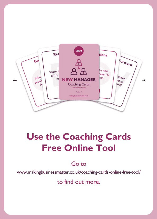 New Manager coaching card titled Free Online Tool