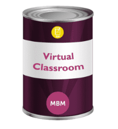 Purple tin with Virtual Classroom on the label and MBM logo