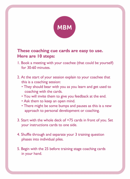 Instruction coaching card