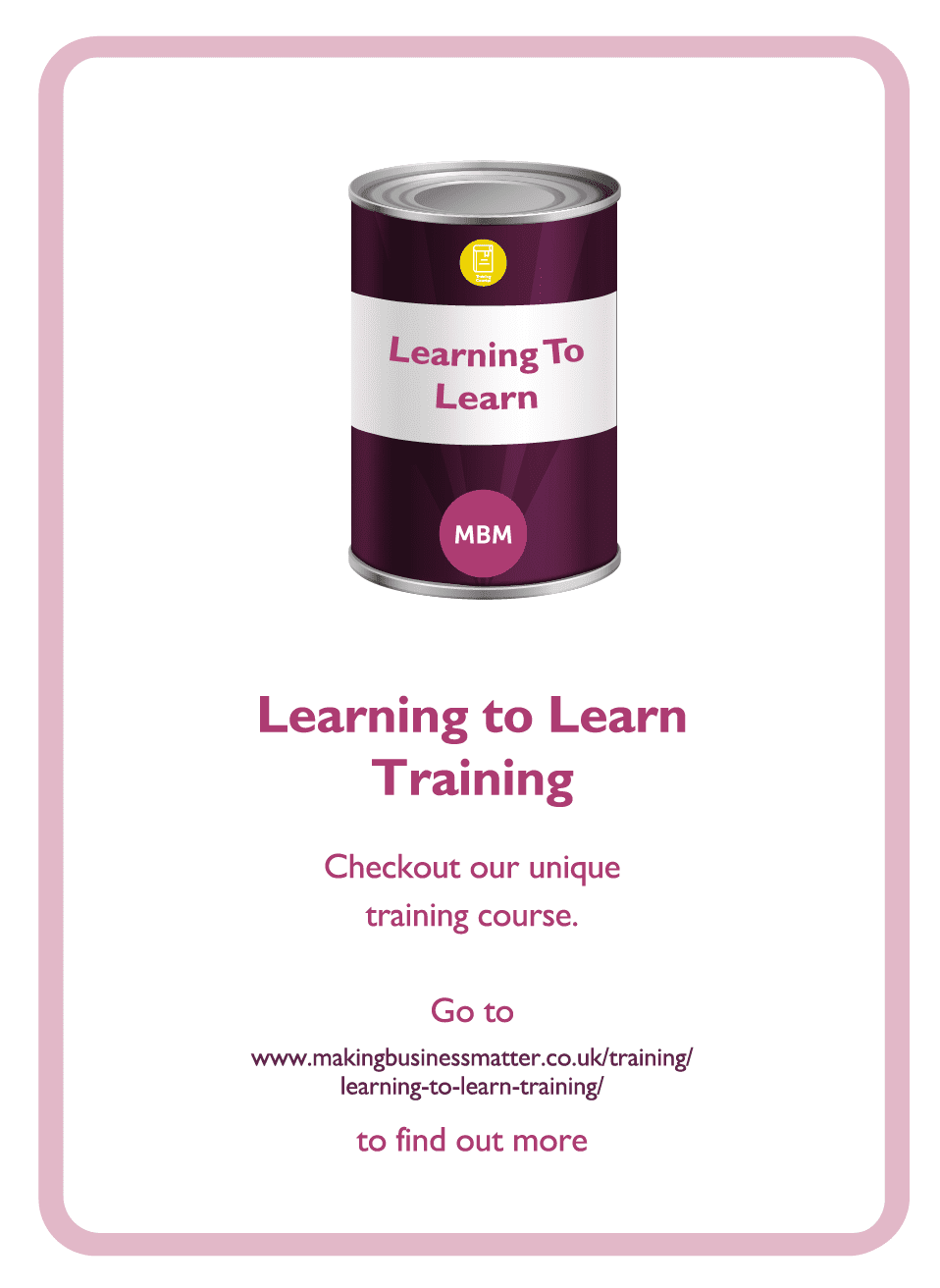 Learning to Learn coaching card titled Learning to Learn