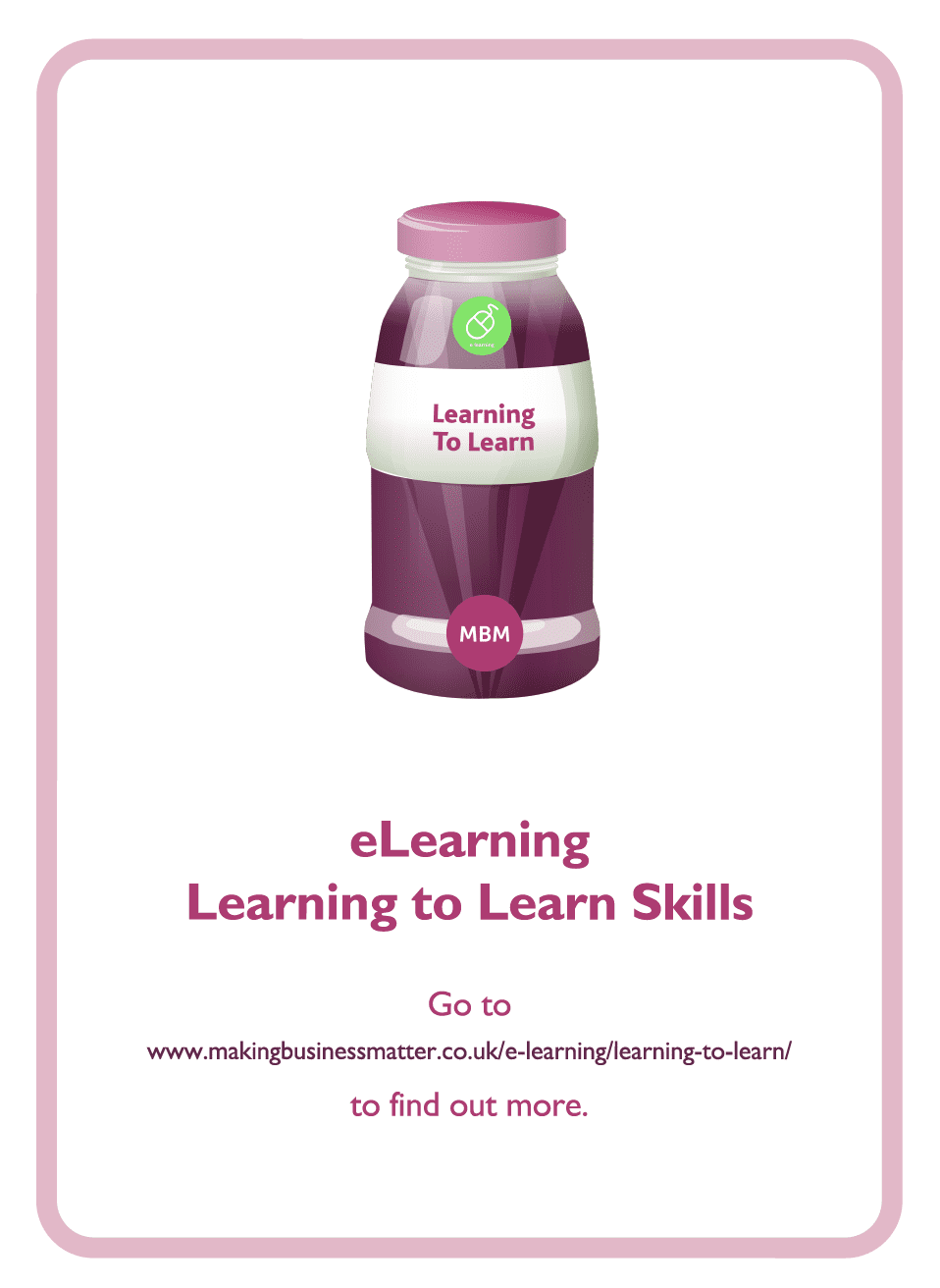 Learning to Learn coaching card titled eLearning