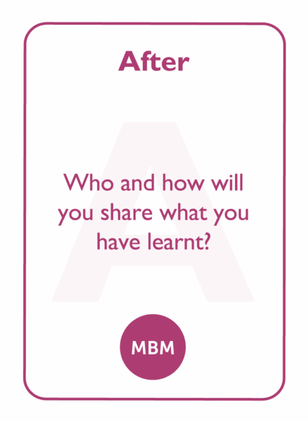 Learning to Learn coaching card titled After
