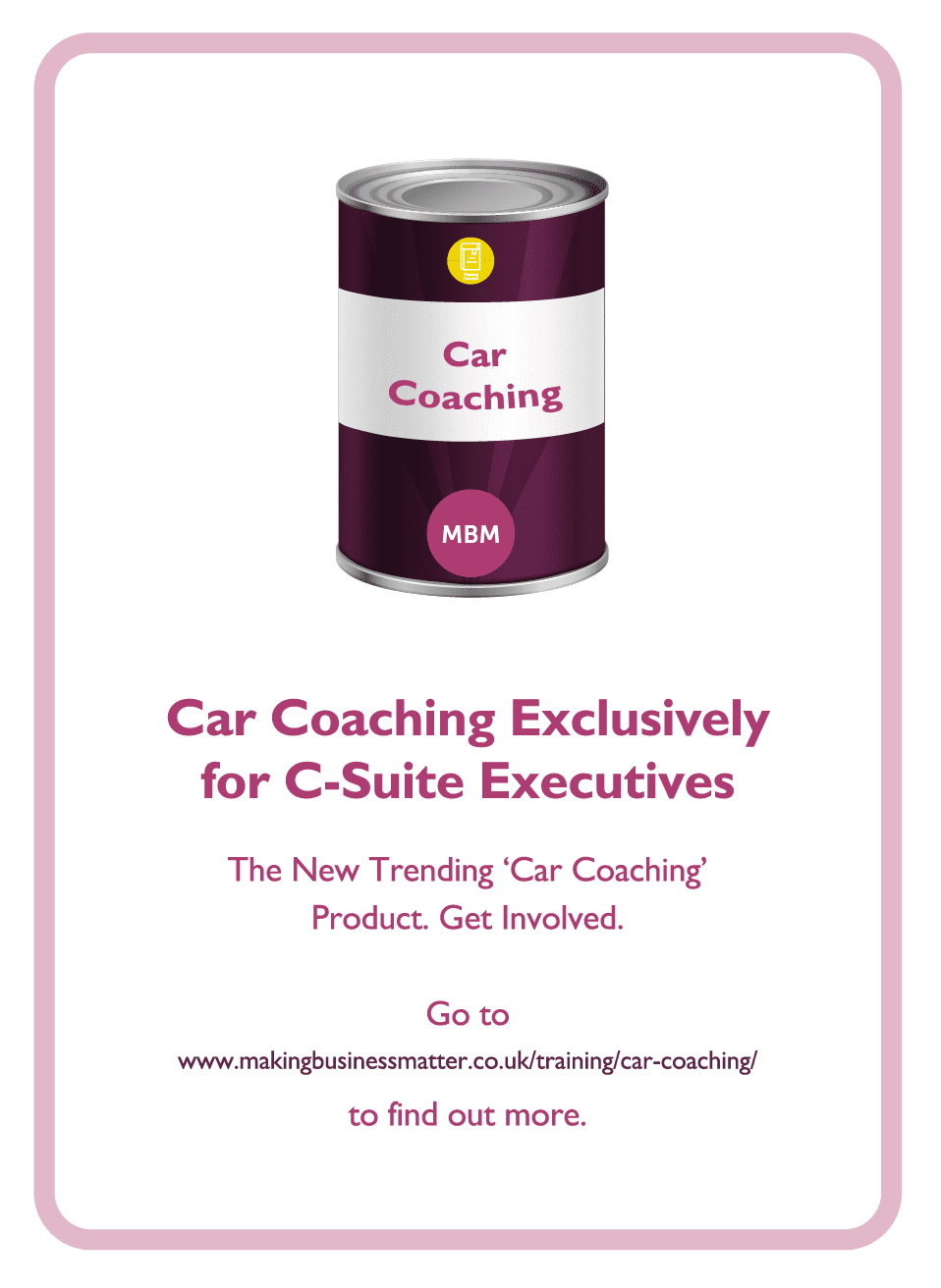 Coaching card titled Car coaching