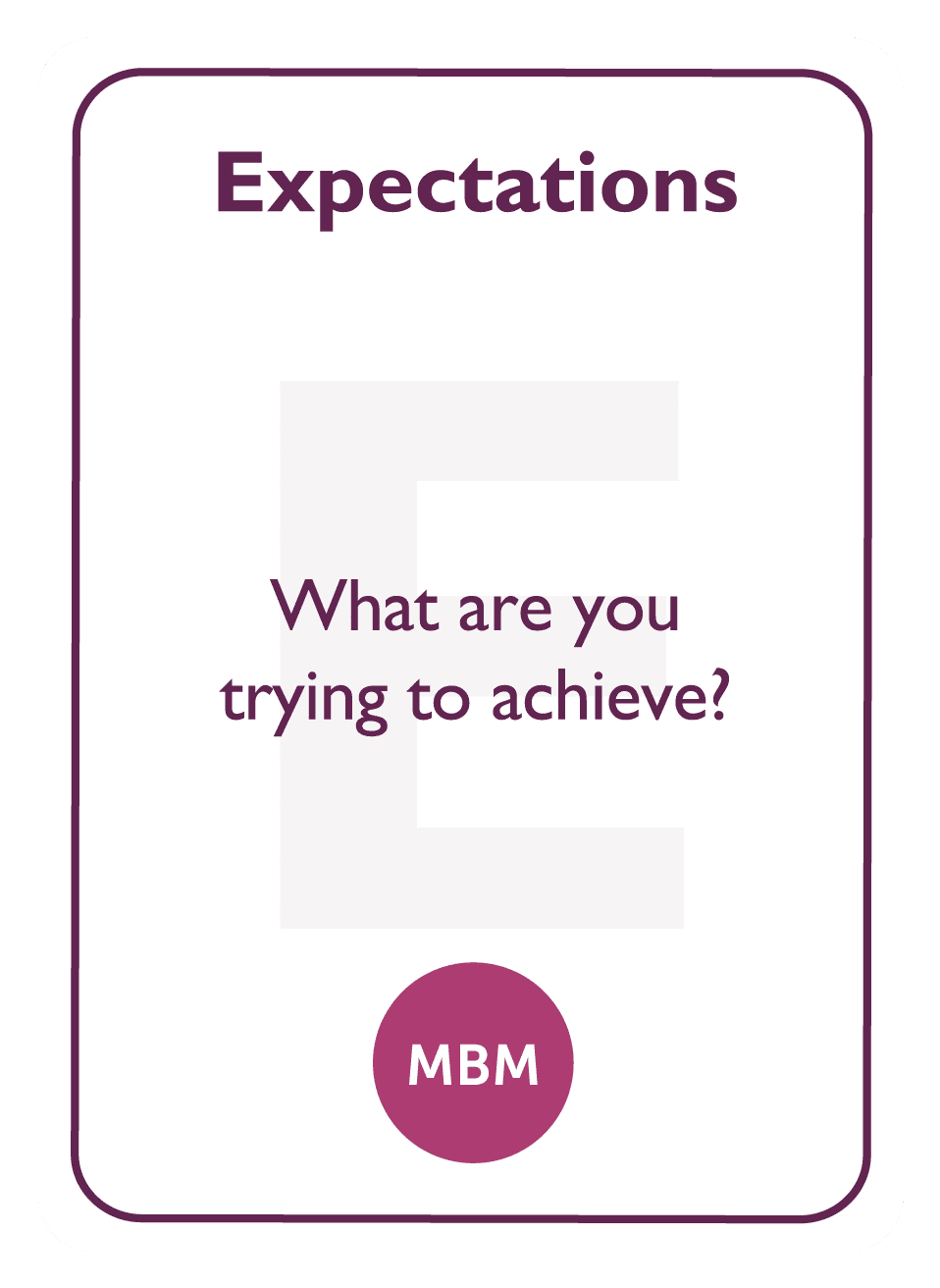 Coaching card titled Expectations