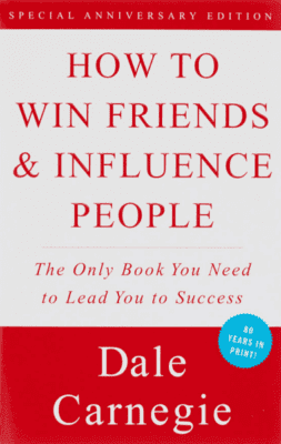 Red and white Book cover of How to Win Friends and Influence People by Dale Carnegie