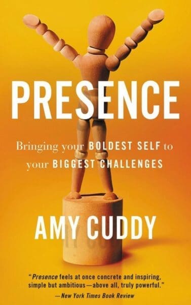 Amy Cuddy Presence Book Cover with a wooden human doll