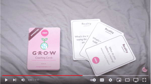 Screenshot of MBM video on Advanced GROW coaching cards