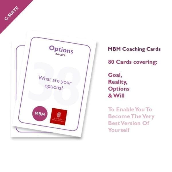 MBM C-suite coaching card on options
