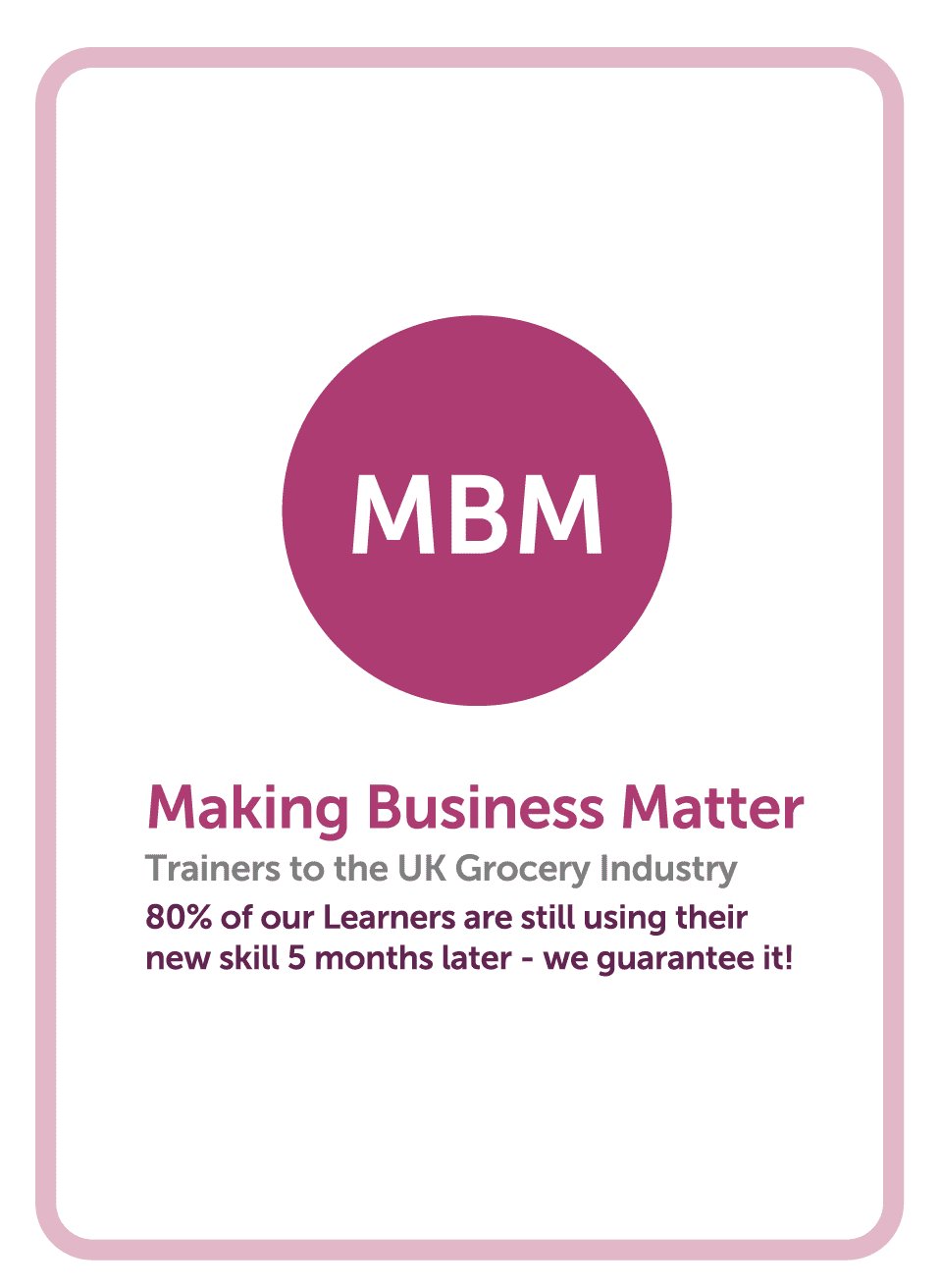 GROW coaching card with MBM branding